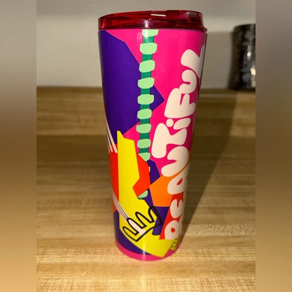 Starbucks Vibrant Pink beautiful tumbler, 16‎ oz, she x this tumbler coffee
